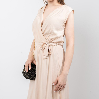 Robe longue femme beige - Vêtements