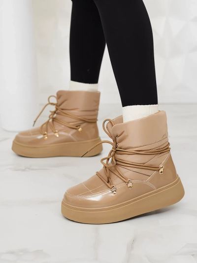 Royalfashion Bottes de neige à enfiler pour femme de couleur marron Dabenda