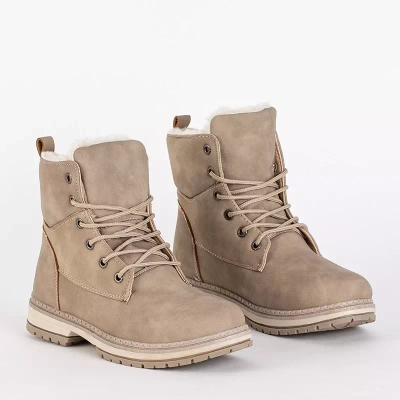 OUTLET Bottines femme beige mat Misqa. Chaussure