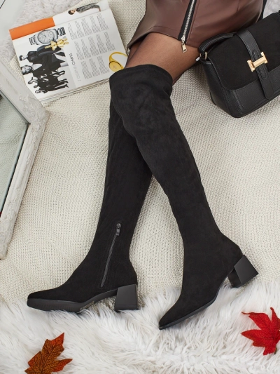 Bottes pour femmes Dovrisse en daim écologique au-dessus du genou