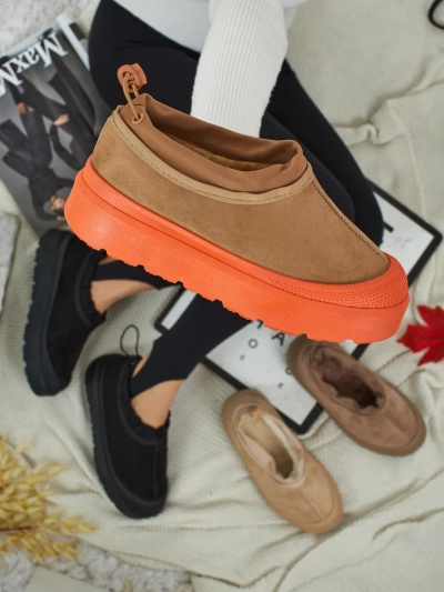 Baskets pour Femmes Flora Camel Suédées Confortables au Quotidien