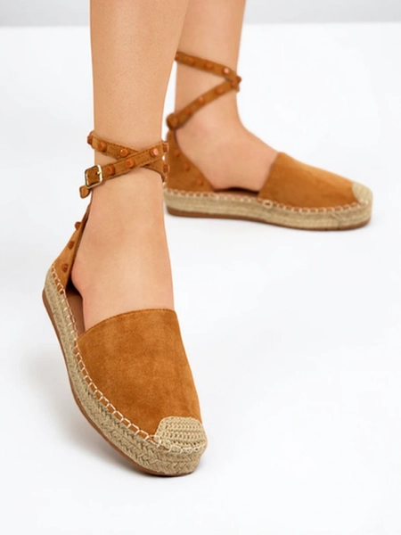 Espadrilles femme marron clair à jets Lonesi - Chaussures
