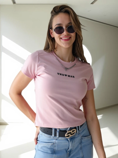 Royalfashion Women's Cotton Crop Top avec l'inscription