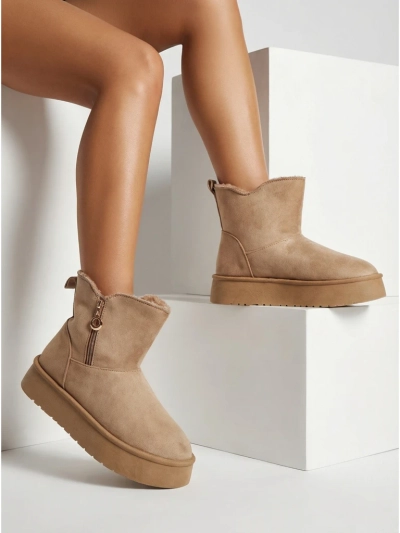 Bottines pour Femmes Aurora Beige en Cuir pour Tous les Jours