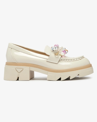 Mocassins beige laqué pour femmes Geloppa- Footwear