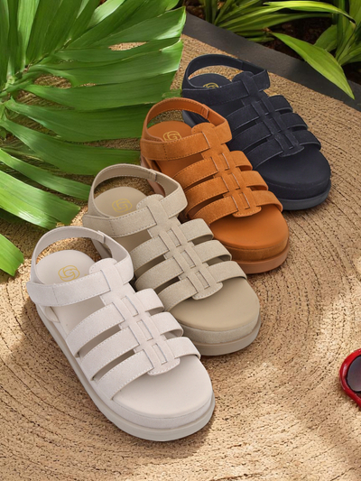 Sandales pour femmes Heraclea Royalfashion à plateforme noires en éco-cuir