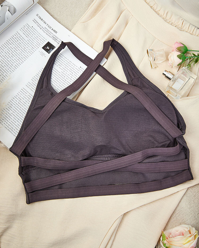 Royalfashion Soutien-gorge de sport pour femme avec zircons