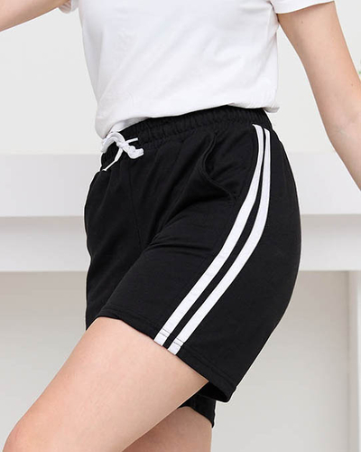 Short noir pour femme à rayures - Vêtements