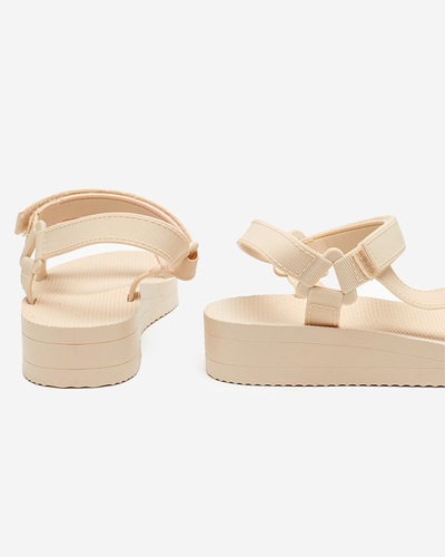 OUTLET Sandales plates femme beige Ostoy-Shoes
