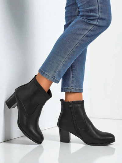 Bottines pour femmes en cuir écologique à talons Lunar Crest