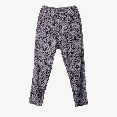 Pantalon femme alladines à motifs noirs - Vêtements 1