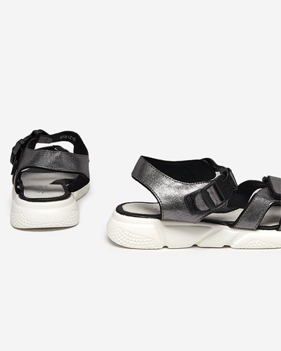 Sandales brillantes pour enfants en graphite Leepe - Chaussures