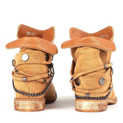 Bottes cowboy marron sur talon compensé indoor Salem - Footwear