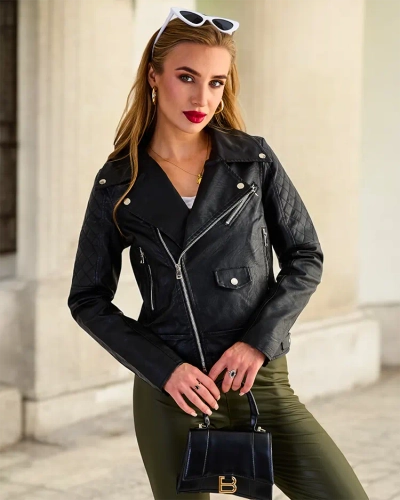 Royalfashion Veste Ramones en éco-cuir pour femme