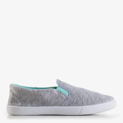 OUTLET Slip-on matelassé gris pour femme avec empiècements menthe Weridia - Footwear