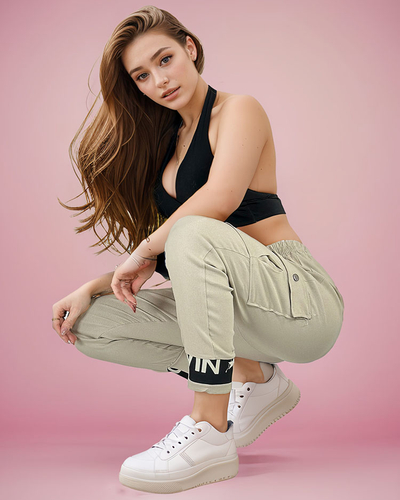 Royalfashion Pantalon de combat en tissu pour femme