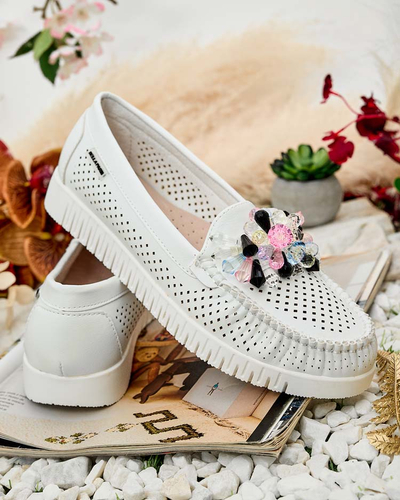 Royalfashion Mocassins ajourés perlés pour femme Nasfali