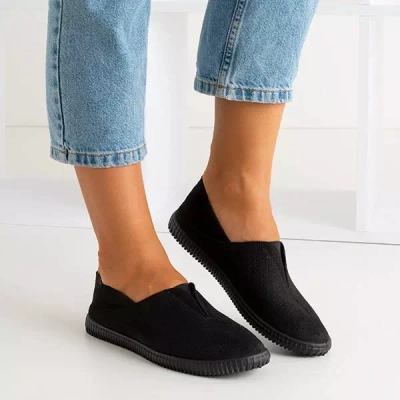 OUTLET Slip sur femme noir ajouré Nella - Chaussures