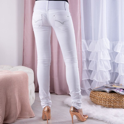 Pantalon blanc avec une large ceinture - Pantalon 1