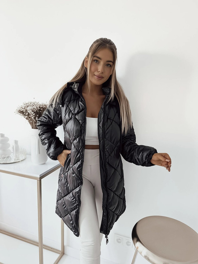 Royalfashion Veste matelassée pour femme en noir