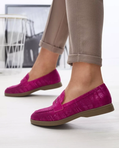 Mocassins ajourés fuchsia pour femme avec finition brillante Idesa - Footwear