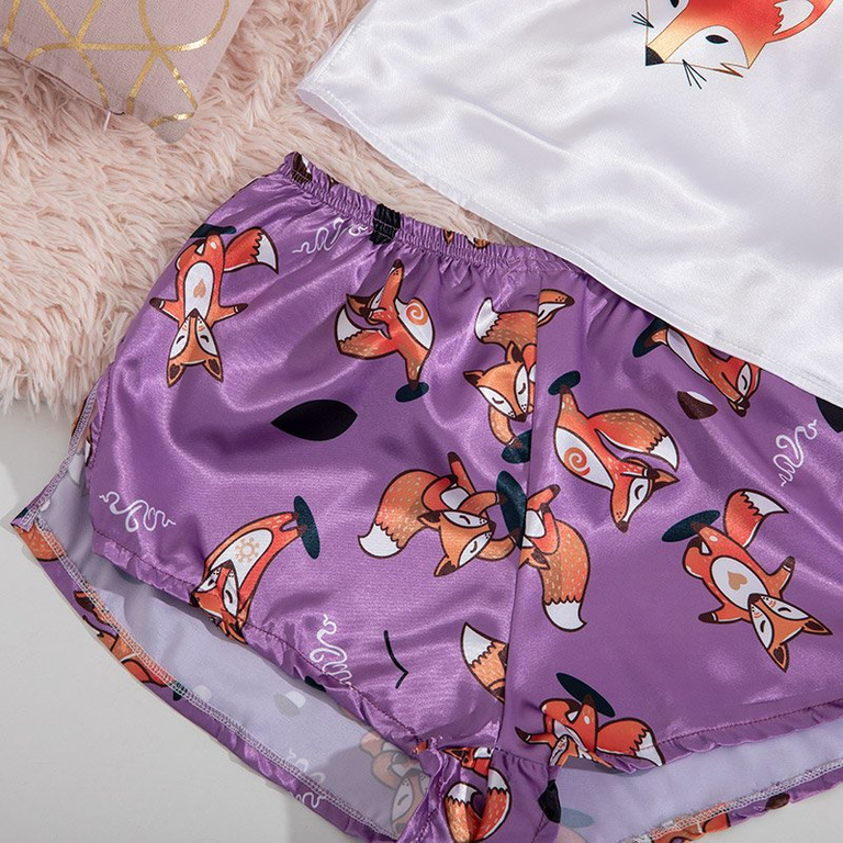 Pyjama femme renard violet - Vêtements