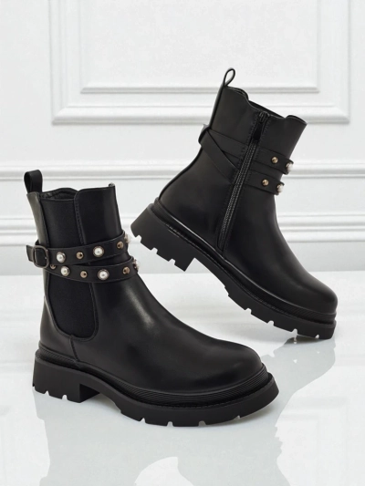 Bottines montantes pour femmes en cuir écologique Pearl Mist