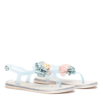 Sandales bleues avec fleur décorative Tatia - Chaussures 1