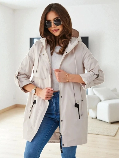 Royalfashion Veste longue coupe-vent pour femmes