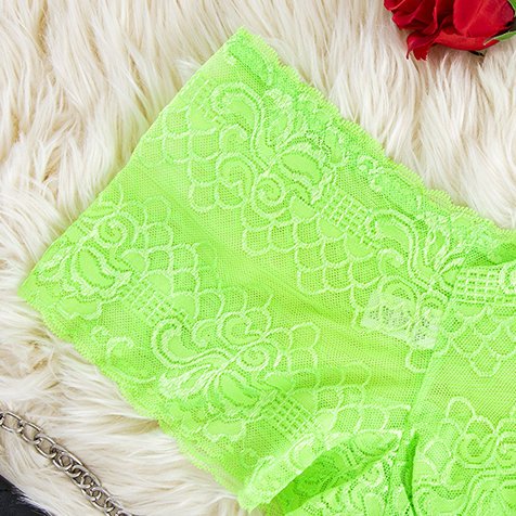 Caleçon femme en dentelle vert néon - Sous-vêtements