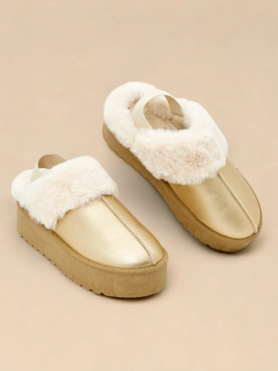 Royalfashion Bottines courtes sans talon dans le style des bottes de neige pour femmes Ebiz