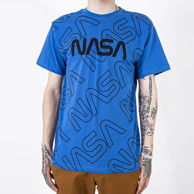T-shirt homme cobalt avec inscriptions - Vêtements