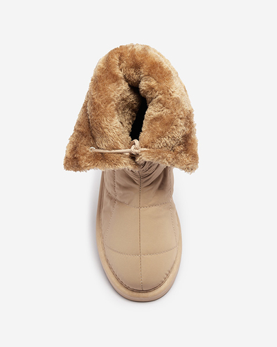 Chaussures pour femmes marron clair a'la bottes de neige Amirfu- Footwear