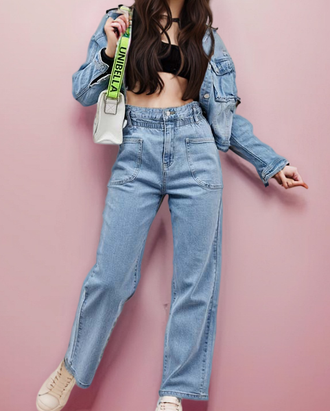 Royalfashion Pantalon boyfriend en denim pour femme