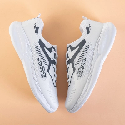 OUTLET Chaussures de sport blanches pour hommes avec inscriptions Renat - Chaussures