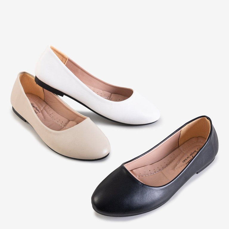 OUTLET Ballerines en cuir écologique pour femmes noires Kumira - Chaussures