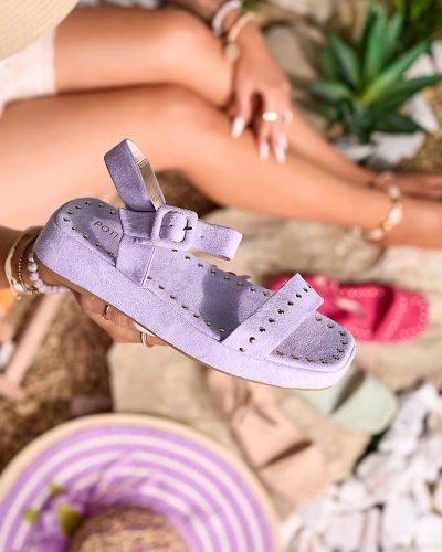 Sandales violettes pour femmes avec strass Franssia - Footwear