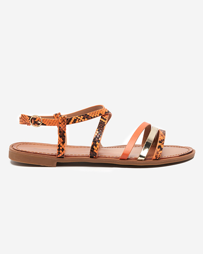 Orange sandales pour femmes à la peau de serpent Elione - Footwear