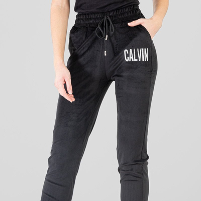 Pantalon de jogging femme noir avec inscription - Vêtements
