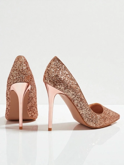 Escarpins pour femmes en cuir écologique à paillettes Zavrimea