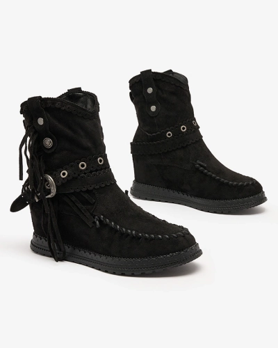 Royalfashion Bottes noires pour femme avec ancre cachée Dibisa