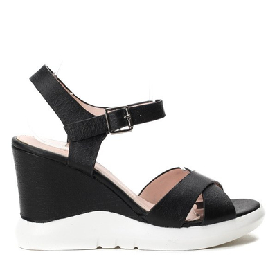 Sandales noires sur le coin Bexley- Chaussures 1