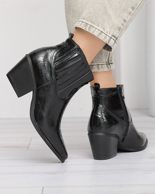 Santiags en cuir écologique noir sur tige basse Subin - Footwear