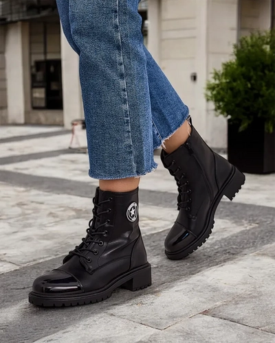 Bottines pour femmes en cuir écologique Royalfashion Vemis