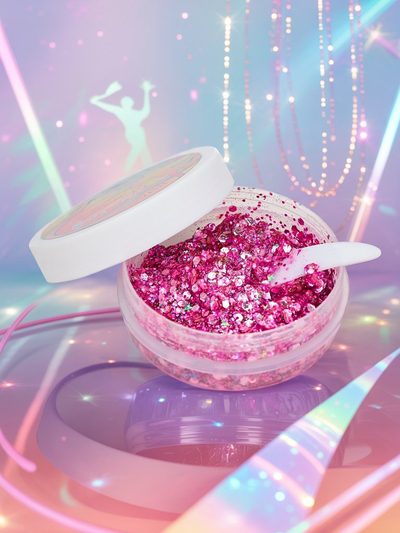 Gel pailleté pour la décoration du visage couleur rose