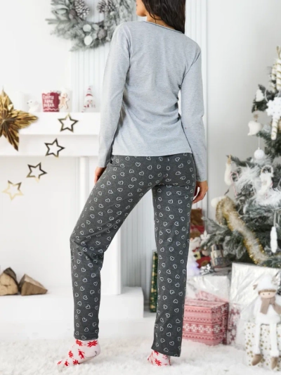 Pyjama en coton pour femmes avec motif de cœur