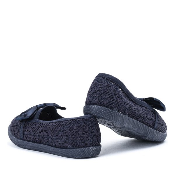 OUTLET Baskets fille bleu marine à nœud en satin Sugar Boomb - Footwear