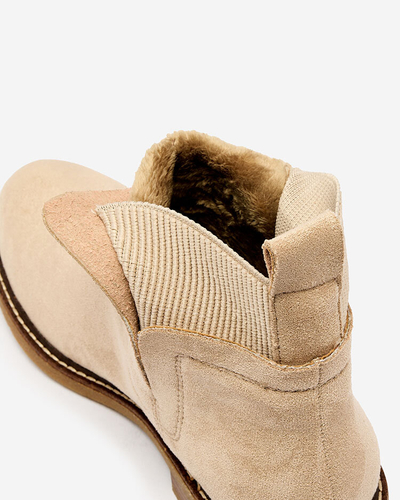 Royalfashion Beige femmes eco-suede Veysi bottes a'la sable talons