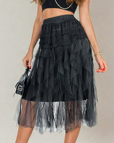 Royalfashion Jupe midi double épaisseur pour femme