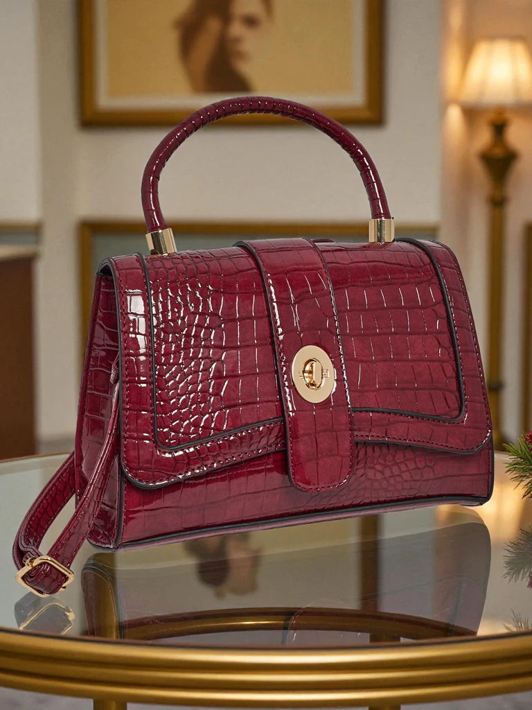 Petit sac à main verni pour femme en cuir écologique Lunaya